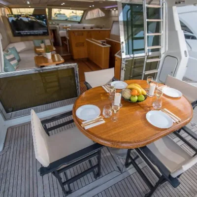 Aegean Gateaways master cabin with queen bed and ensuite bathroom